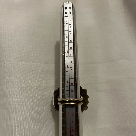 large turquoise sterling silver ring Native American made & signed 7.5 - Picture 4 of 8